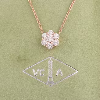 Van Cleef & Arpels Fleurette 18K Rose Gold 0.76 CTW Diamond Necklace