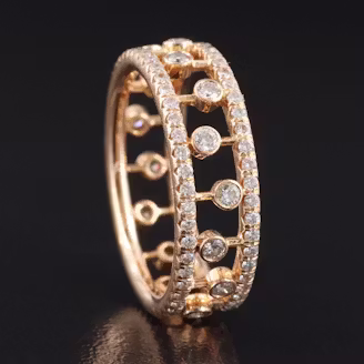De Beers Dewdrop 18K 0.89 CTW Rose Gold Eternity Band with COA