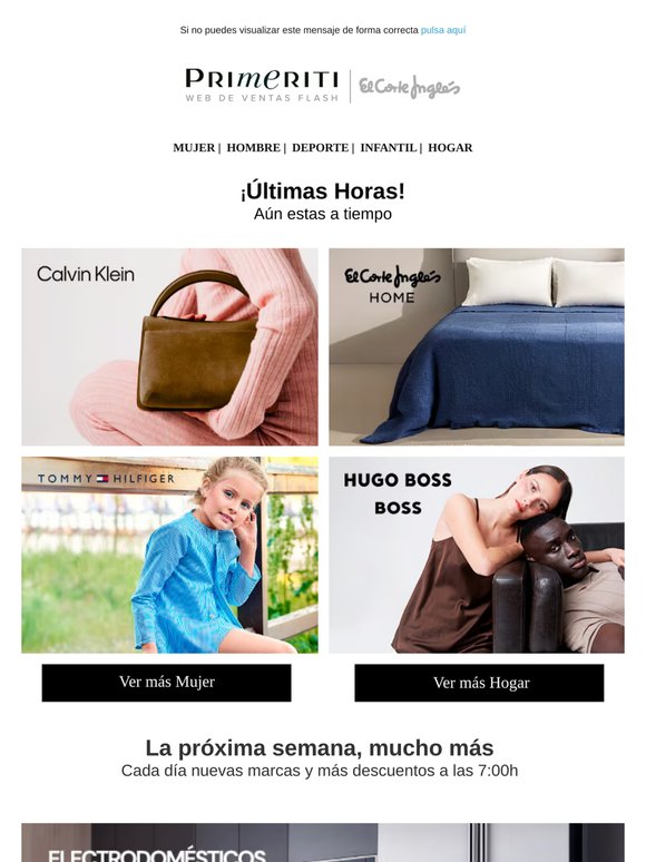 📅 Desde mañana: Electrodomésticos Reacondicionados, Polo Ralph Lauren, Roberto Verino, El Corte Inglés Room, Emidio Tucci, Sfera y más