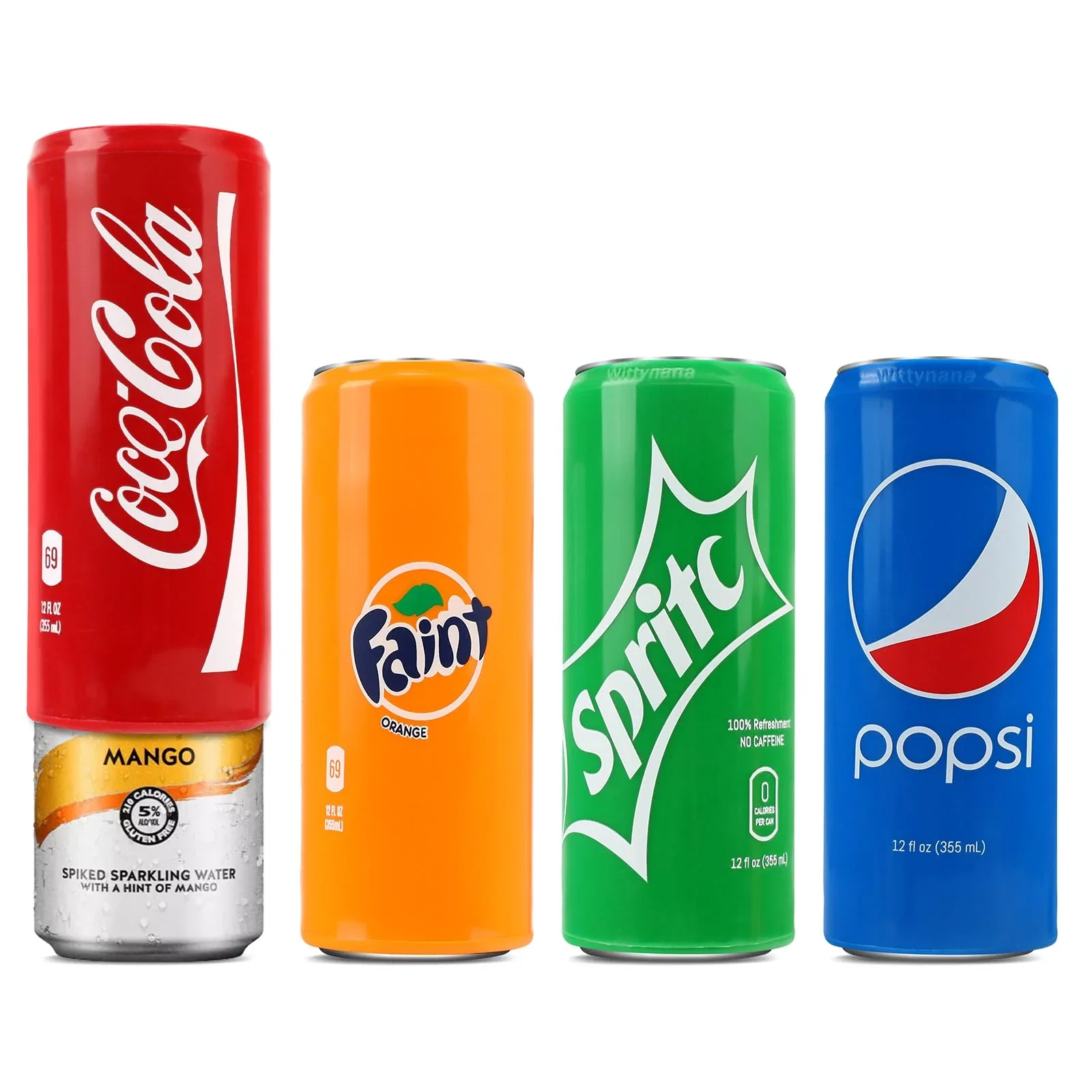 Silicone Can Covers for 12 oz Skinny Cans (4-Pack) – Reusable Soda Style Drink Sleeves