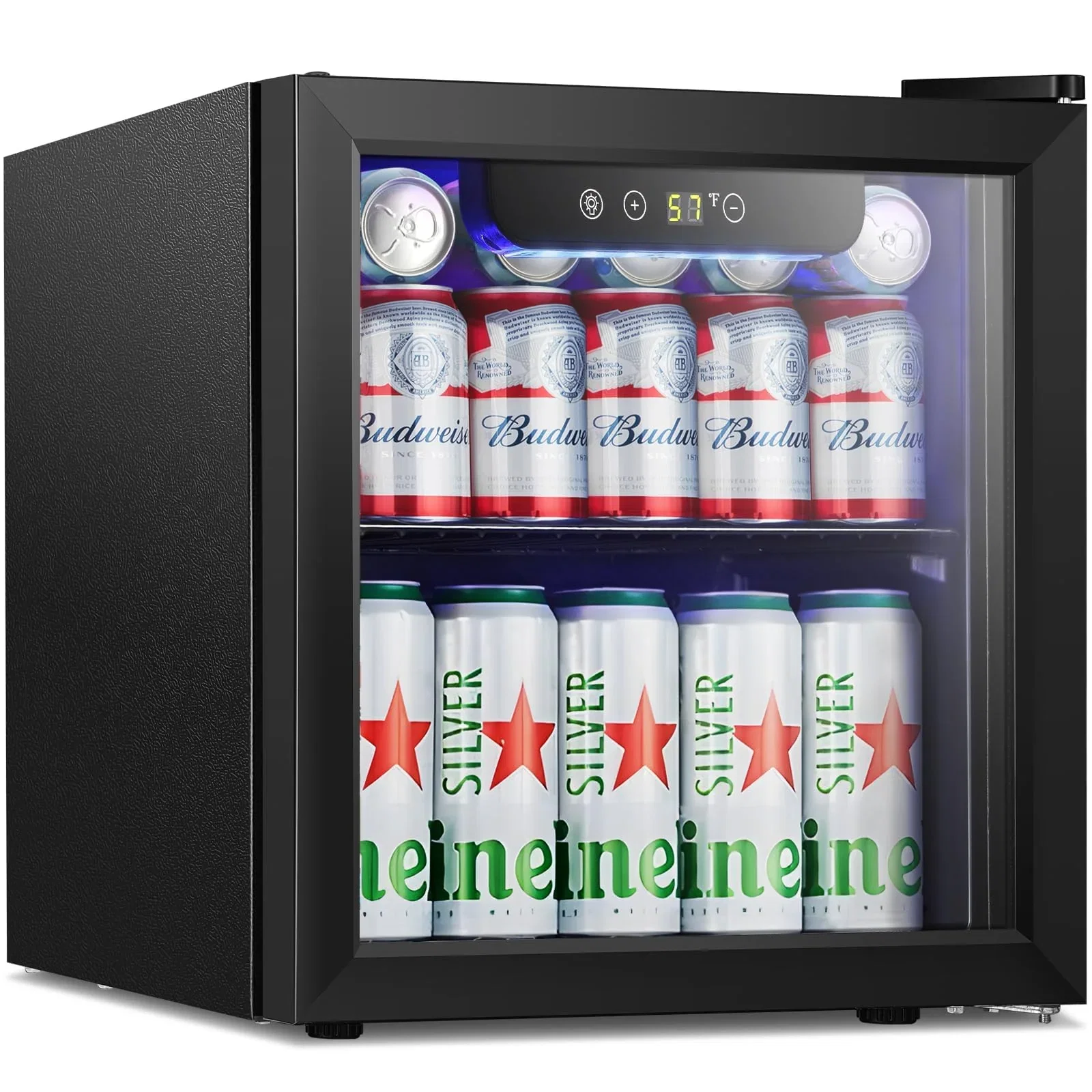 Antarctic Star Mini Fridge Cooler – 48 Can Beverage Refrigerator with Glass Door