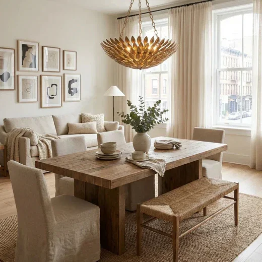 22 Inch Verna Farmhouse 6-Light Golden Chandelier