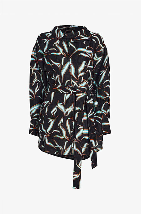 Lalia Dress in Metalasse Silk Linen in Pale Black Multi 