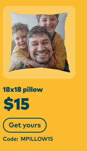 18x18 pillow $15. Code: MPILLOW15. Get yours.