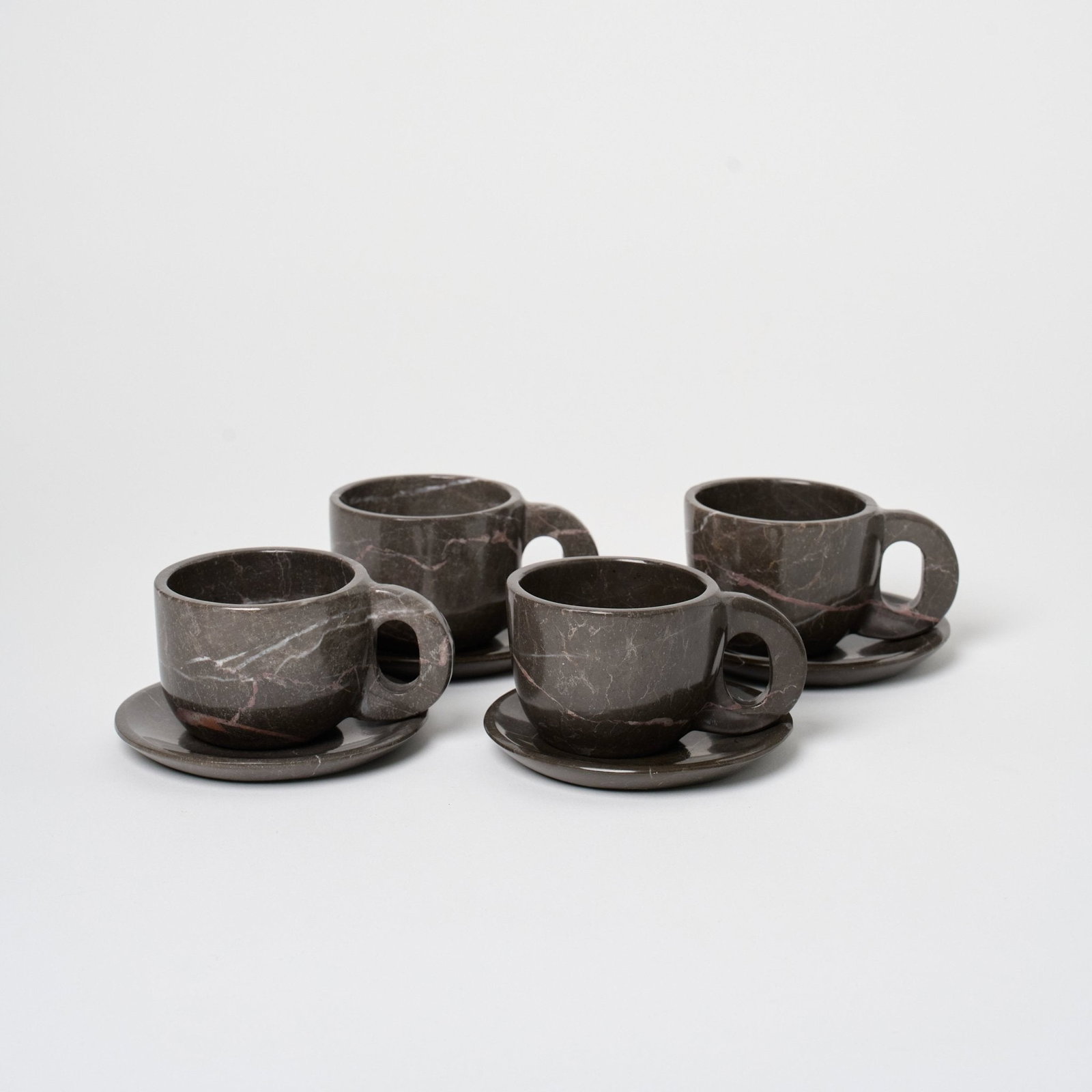Marble Mug + Saucer | Set of 4