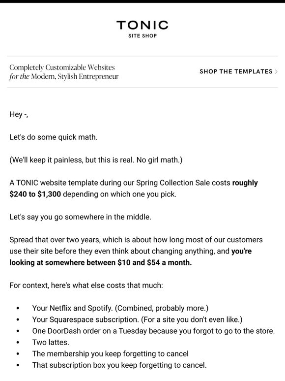 Your website costs less per month than your Netflix