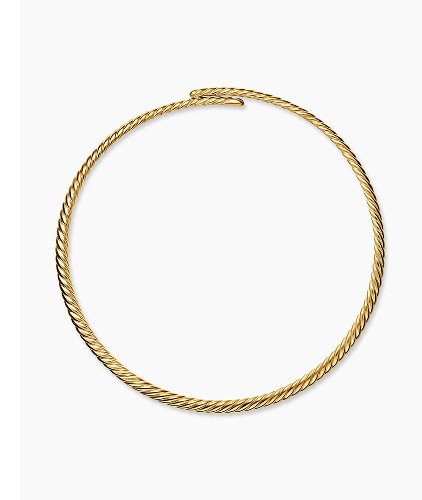 Sculpted Cable Flex Necklace 18K Yellow Gold, 5mm
