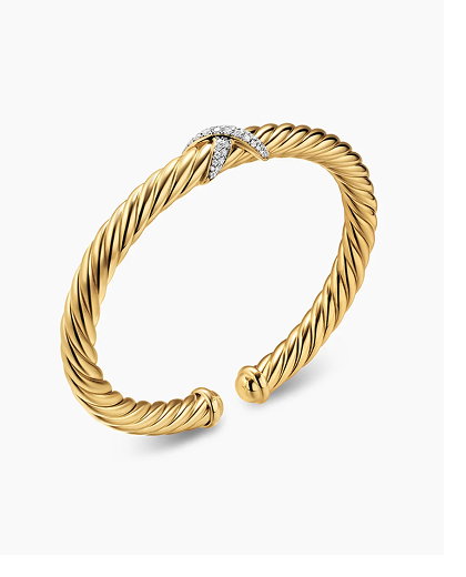 Cablespira® Flex X Bracelet 18K Yellow Gold with Diamonds, 6mm