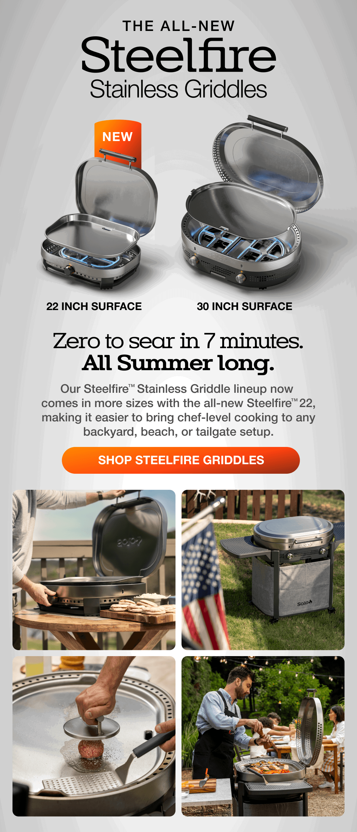 All-New Solo Steelfire™ Stainless Griddles
