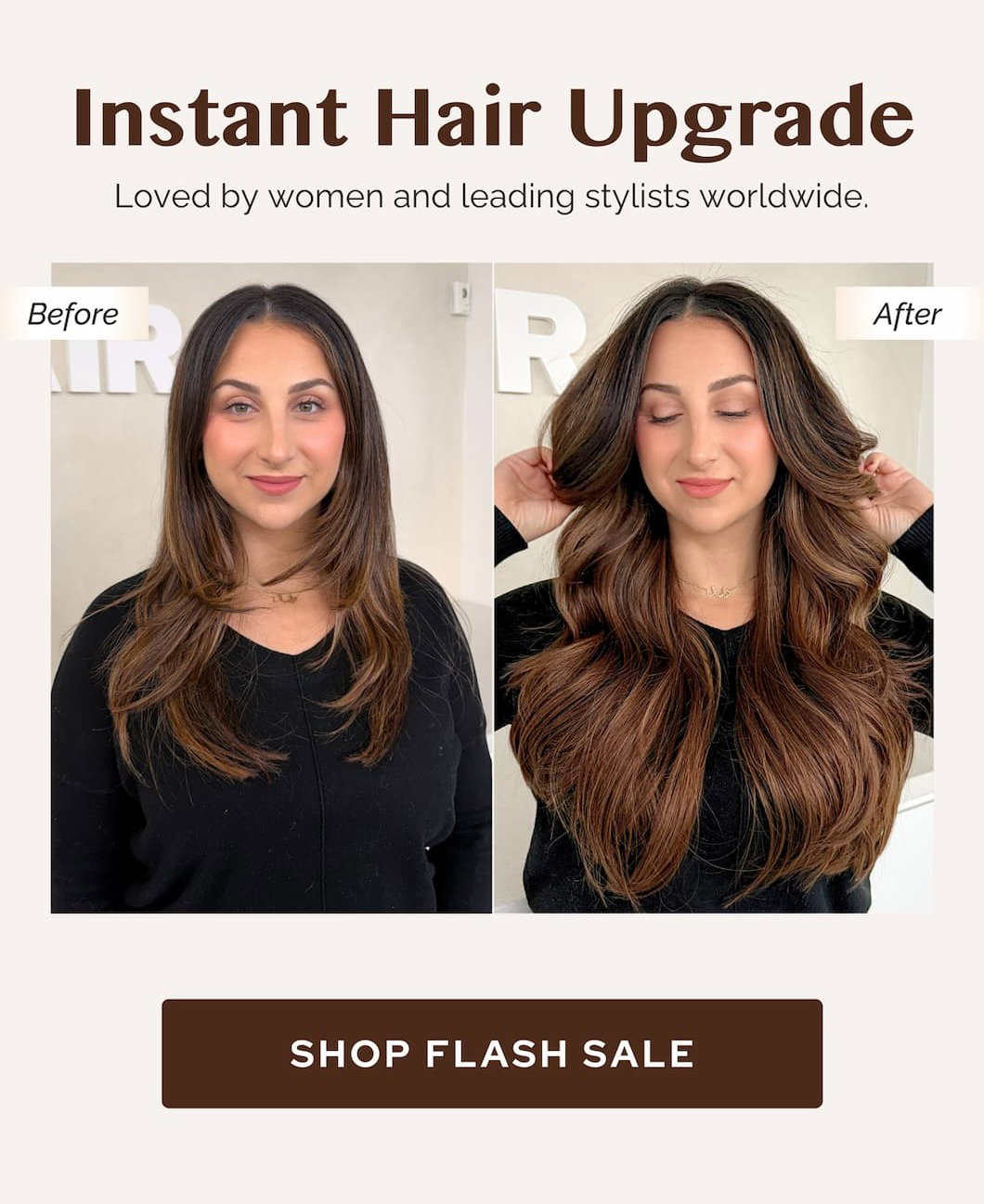 Before and after hair upgrade