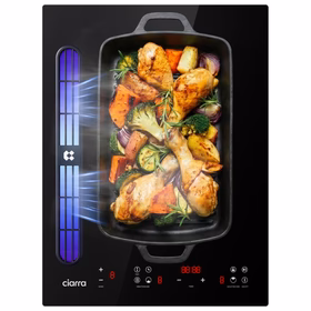 Ciarra ONE Piano ad Induzione con Cappa Integrata Domino 390 mm con Sistema Plasma⁺ Integrato CBBEH392BF-OW