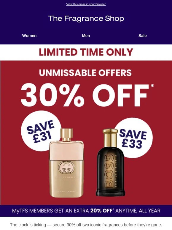 30% Off Selected This Bank Holiday