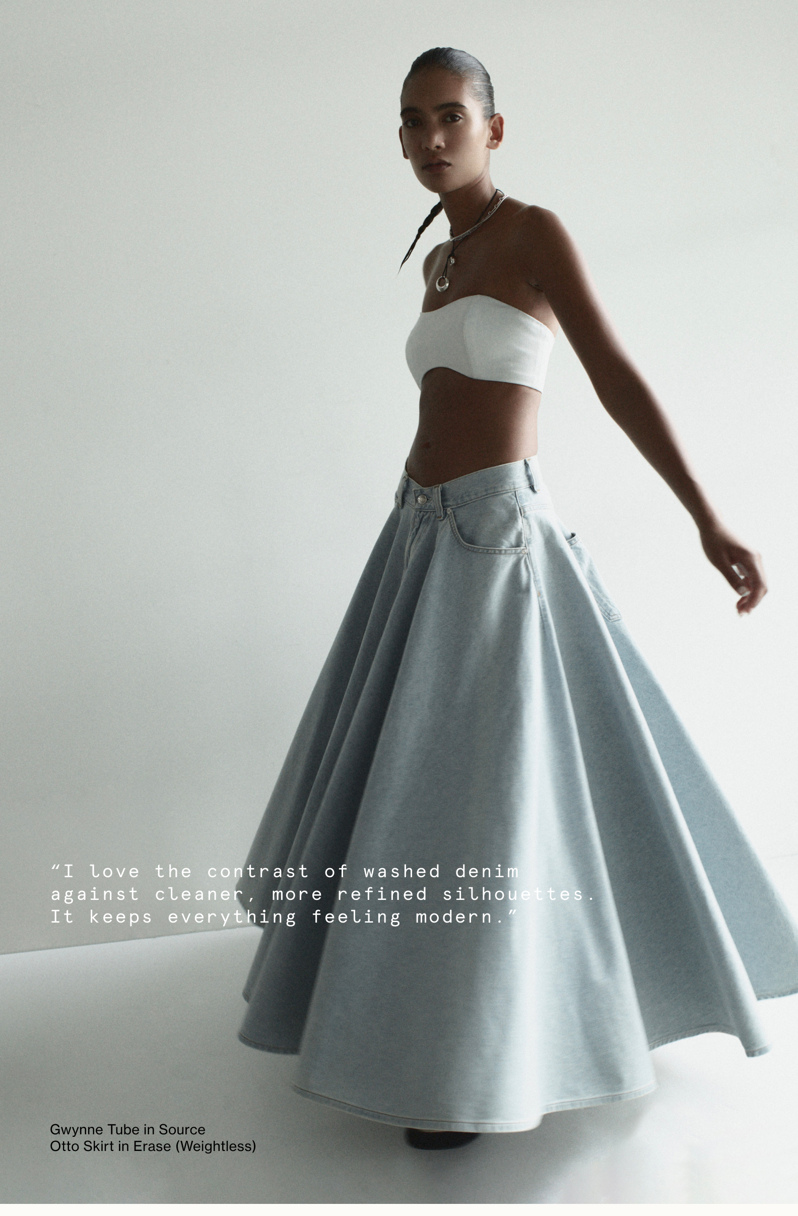 Gwynne Tube in Source / Otto Skirt in Erase (Weightless)