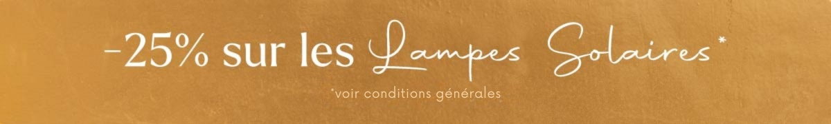 -25% sur nos lampes solaires