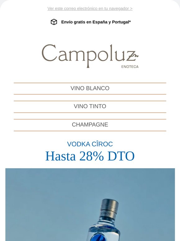 ¡Por tiempo limitado! Hasta 28% en Cîroc 🍸 El vodka premium más deseado