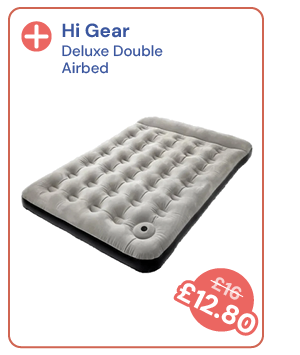 Hi Gear Deluxe Double Airbed - Black. Reduced from £16 to £12.80.