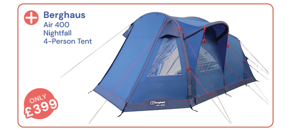 Berghau Air 400 Nightfall 4-Person Tent. Only £399.