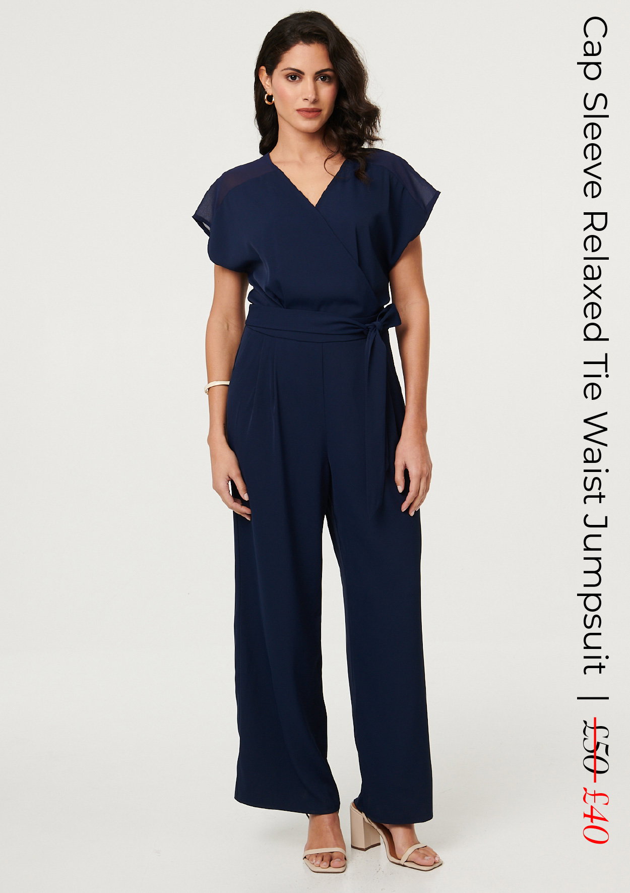 Cap Sleeve Relaxed Tie Waist Jumpsuit | Shop Now