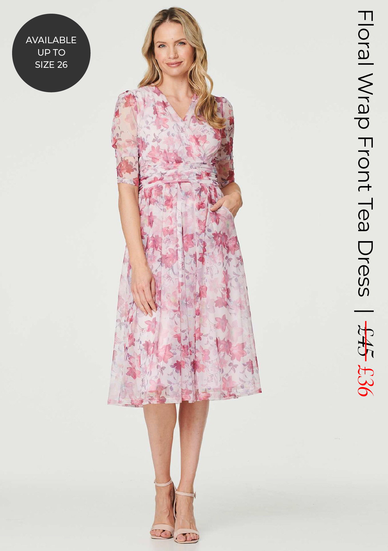 Floral Wrap Front Tea Dress | Shop Now