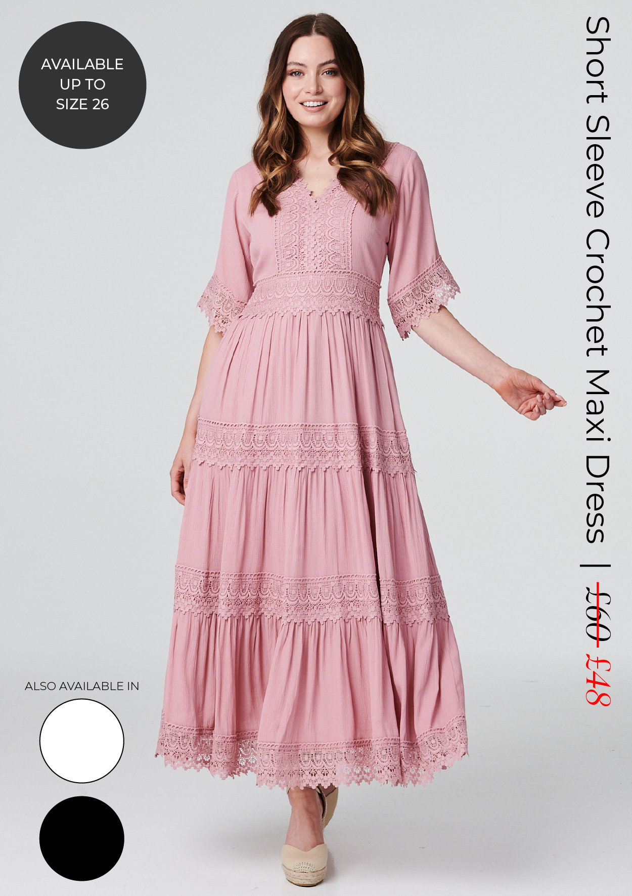 Short Sleeve Crochet Maxi Dress | Shop Now