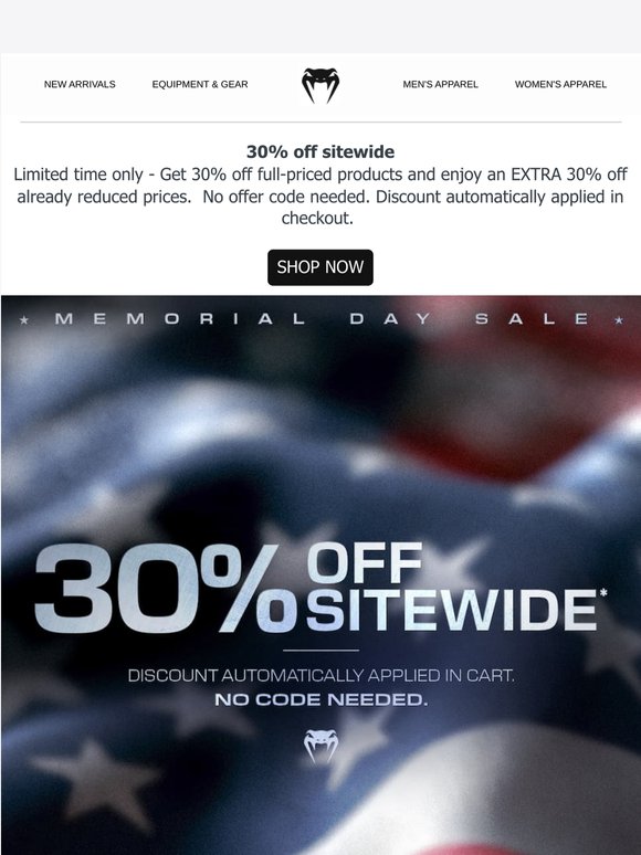 30% OFF! Memorial Day Sale Continues 🎉