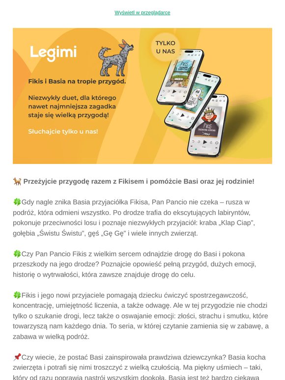 🍀🎧🐕 Nowa seria "Fikis i Basia. Na tropie przygód" oraz garść premier dla dzieci