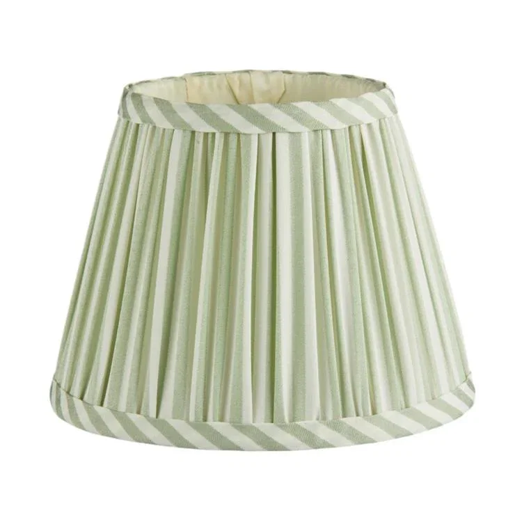 Image of Sage Green Striped Lampshade - 16cm