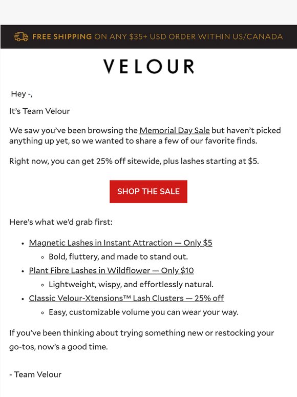 From Team Velour: What we’re adding to cart