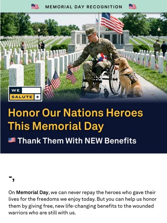 Give a heroes gift that saves a wounded veteran thousands 🇺🇸