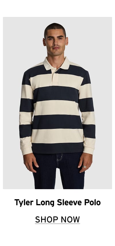 Navy Tyler Long Sleeve Polo Shirt
