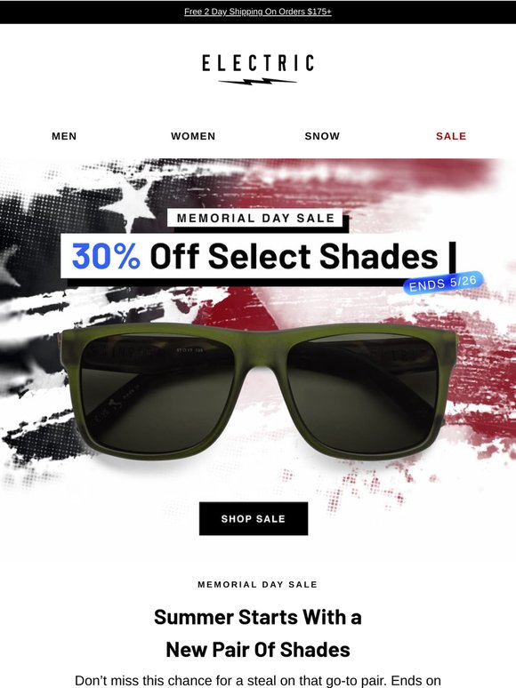 This Weekend: 30% Off Select Shades
