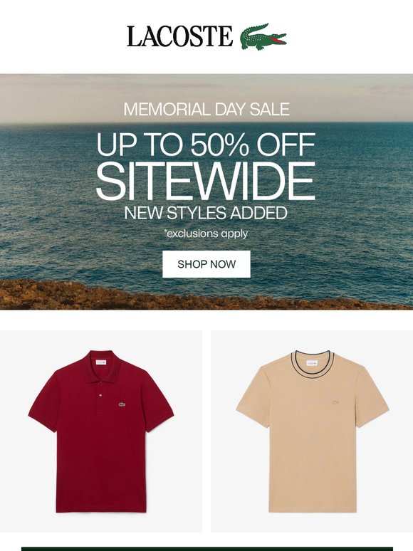 Shop The Sale! Save up to 50% OFF SITEWIDE.