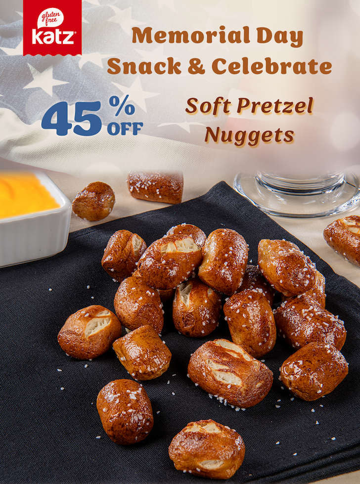 Katz gluten-free soft pretzel nuggets on sale for 45% off.