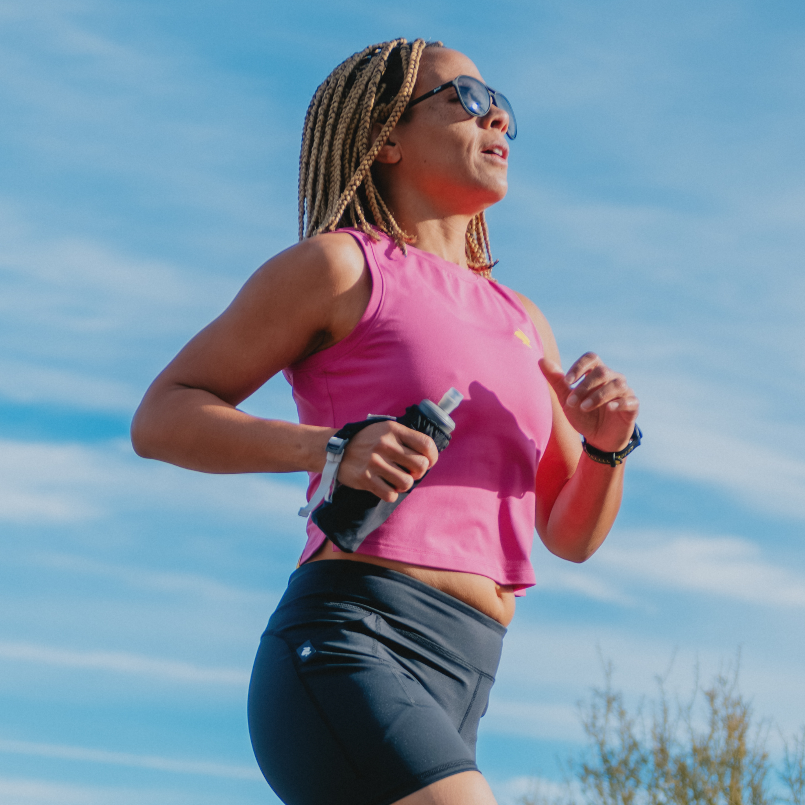 Woman running outside