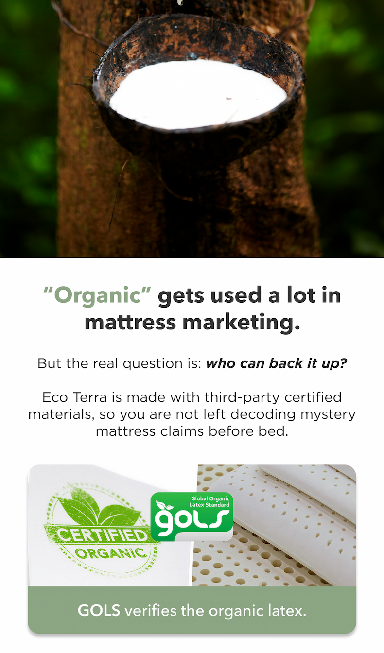 Eco Terra is made with third-party certified materials