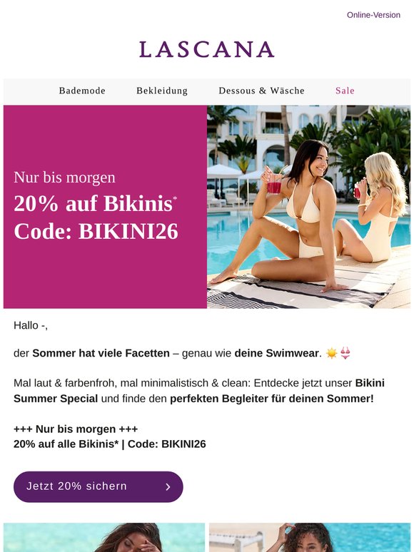 20% auf Bikinis & Urlaubsfeeling gratis! 🐚🌺