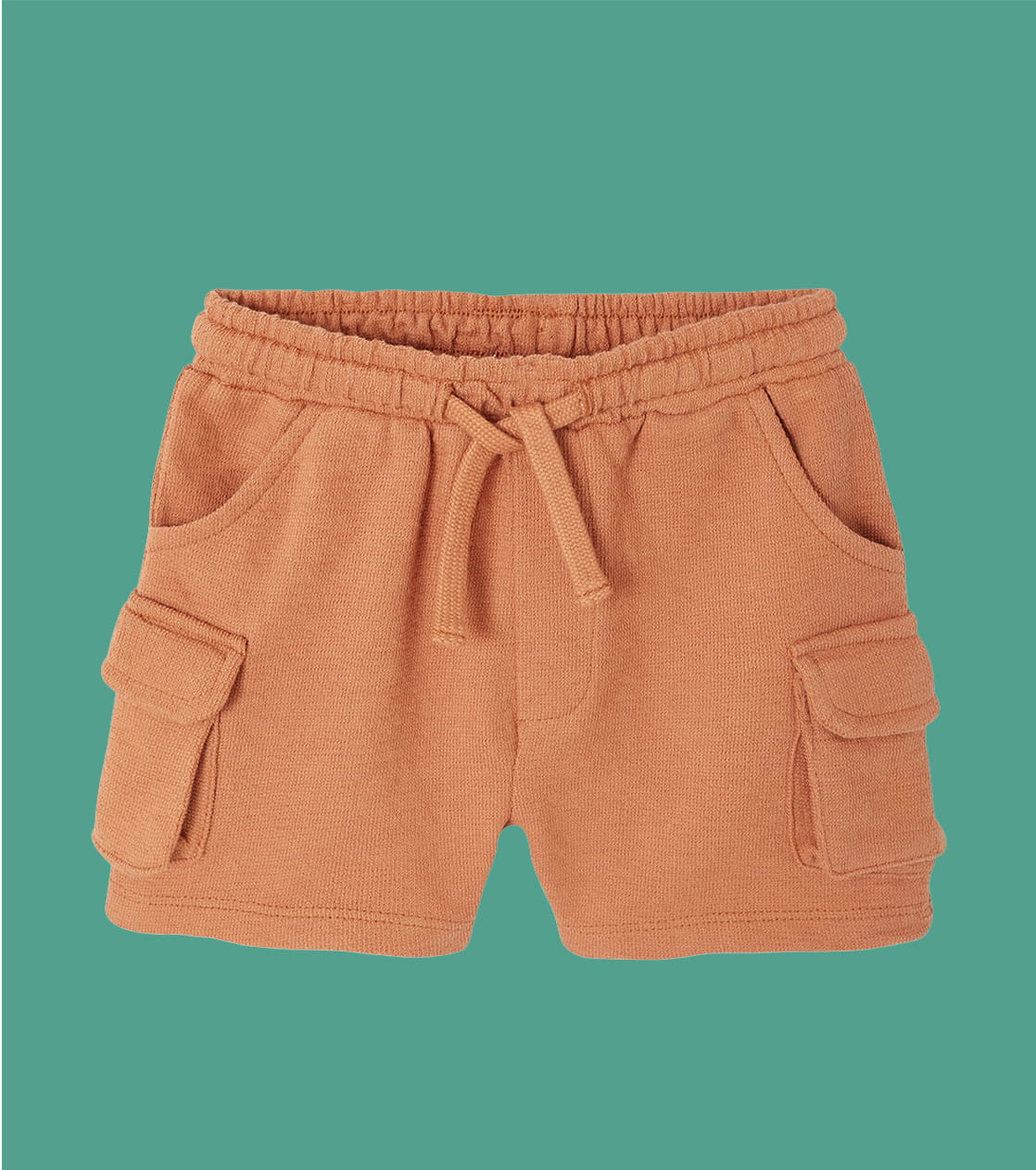 Textured Fleece Combat-Type Shorts for Babies - hazel