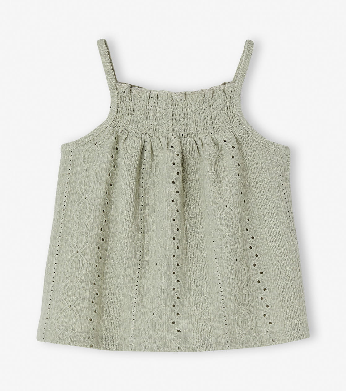 Strappy Fancy Knit Top for Babies - sage green