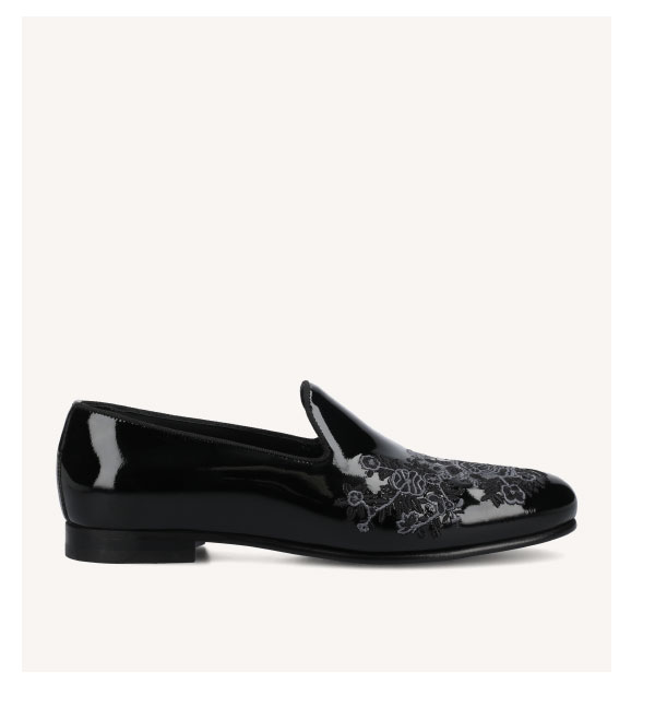 The Estate Slipper in Black Patent Leather