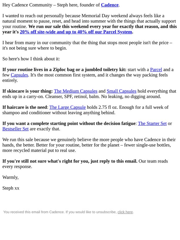 I wanted to personally reach out while our sale is live