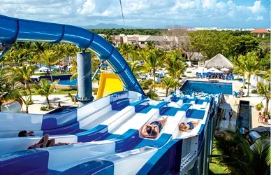 Water slides at SplashWorld resort.
