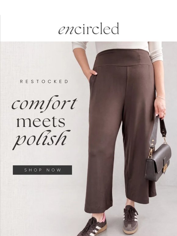 The Dressy Wide Leg Crop Pant is back in three easy neutrals