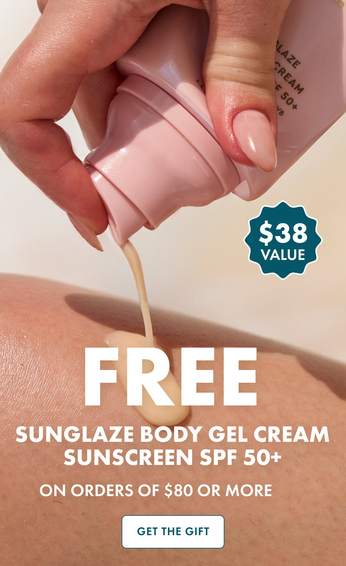 FREE Sunglaze Body Gel Cream Sunscreen SPF 50+ 