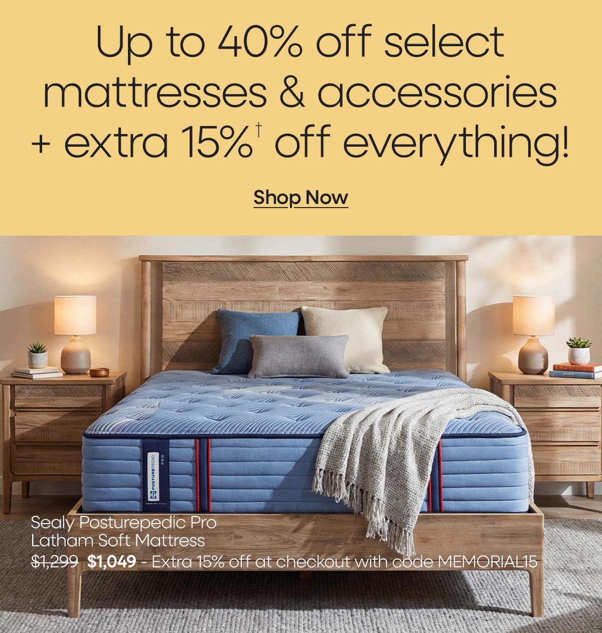 Shop up to 40% off select mattresses