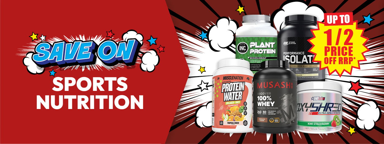 Up to ½ price off RRP selected Sports Nutrition
