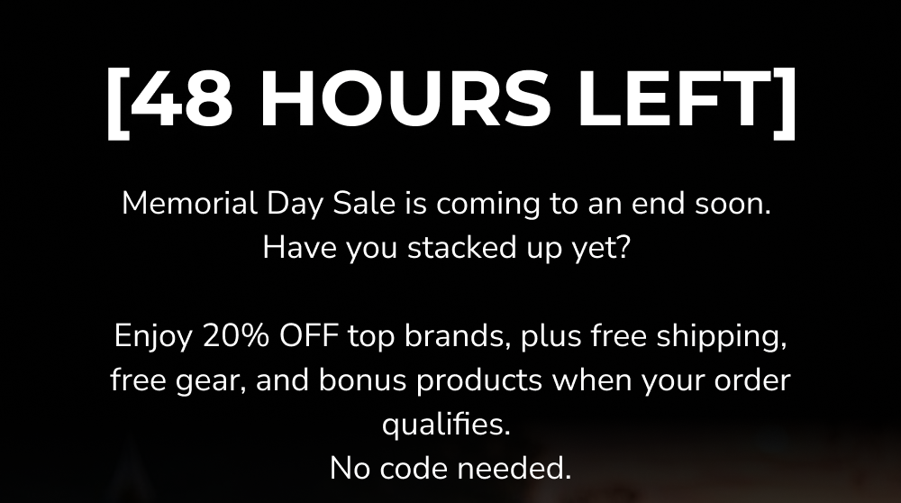 Memorial Day Sale ends soon. Enjoy 20% off top brands, free shipping, and bonus products. No code needed.