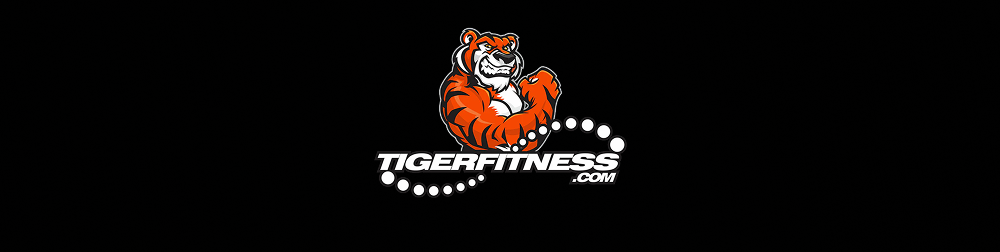 Tiger Fitness logo featuring a muscular tiger on a black background.