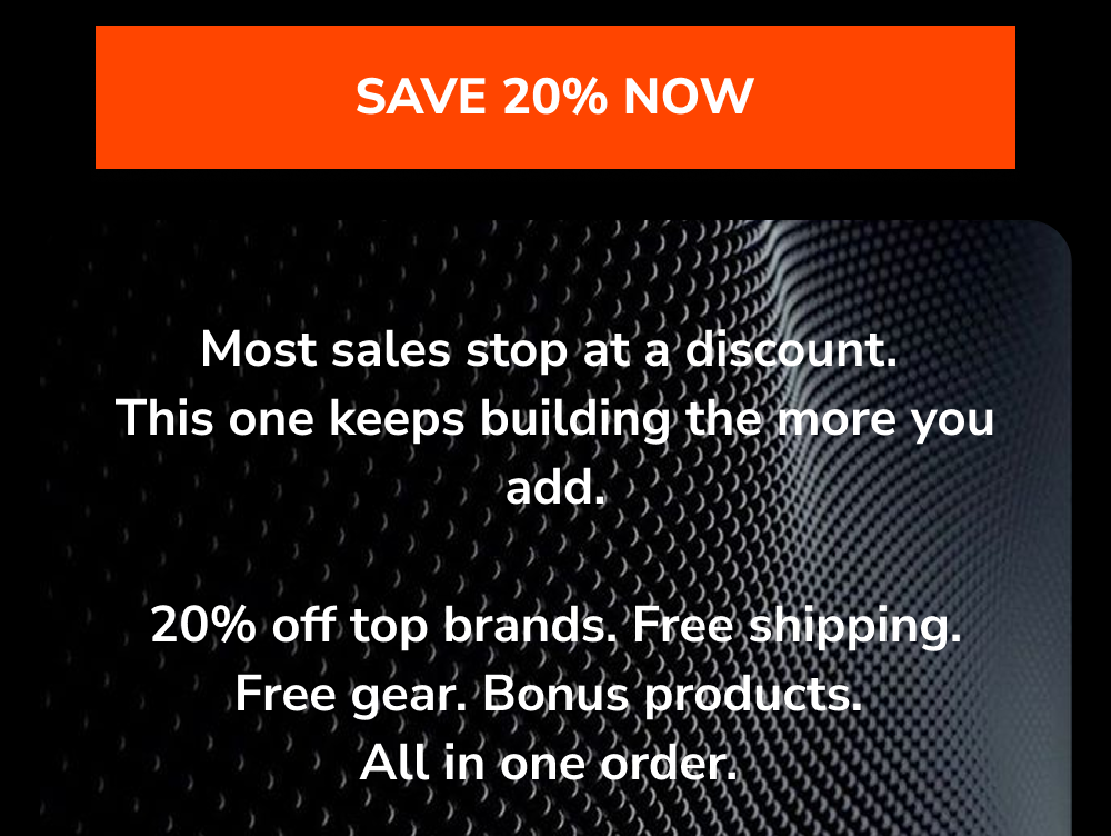 Save 20% now. Most sales stop at a discount. 20% off top brands, free shipping, and more.