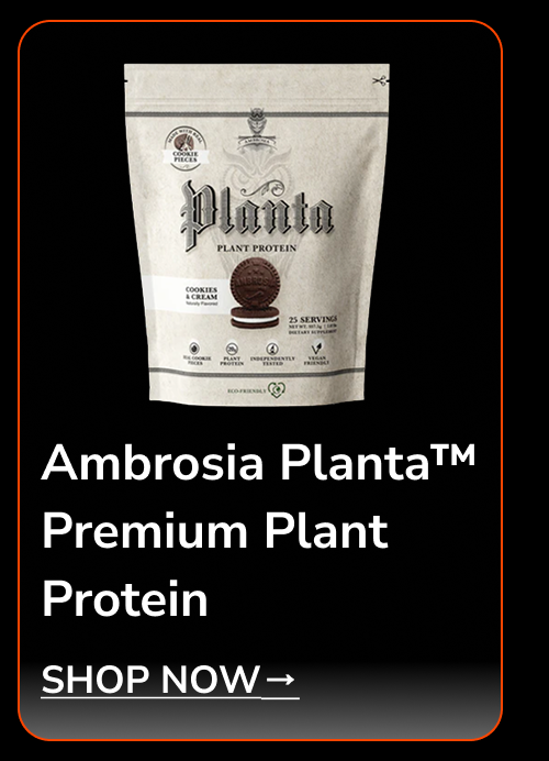 Ambrosia Planta Premium Plant Protein, cookies and cream flavor, 25 servings.