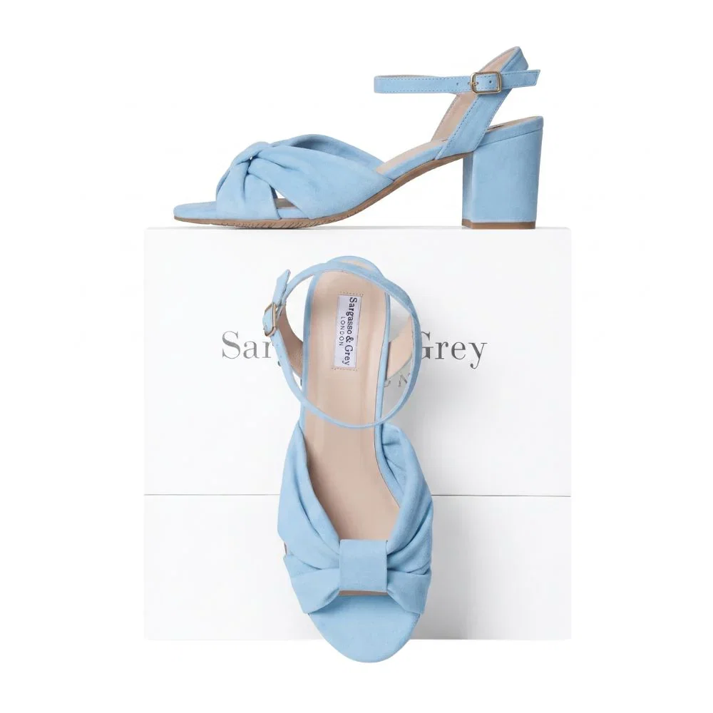 Image of Sky - Extra-Wide Fit Sandal - Light Blue Suede